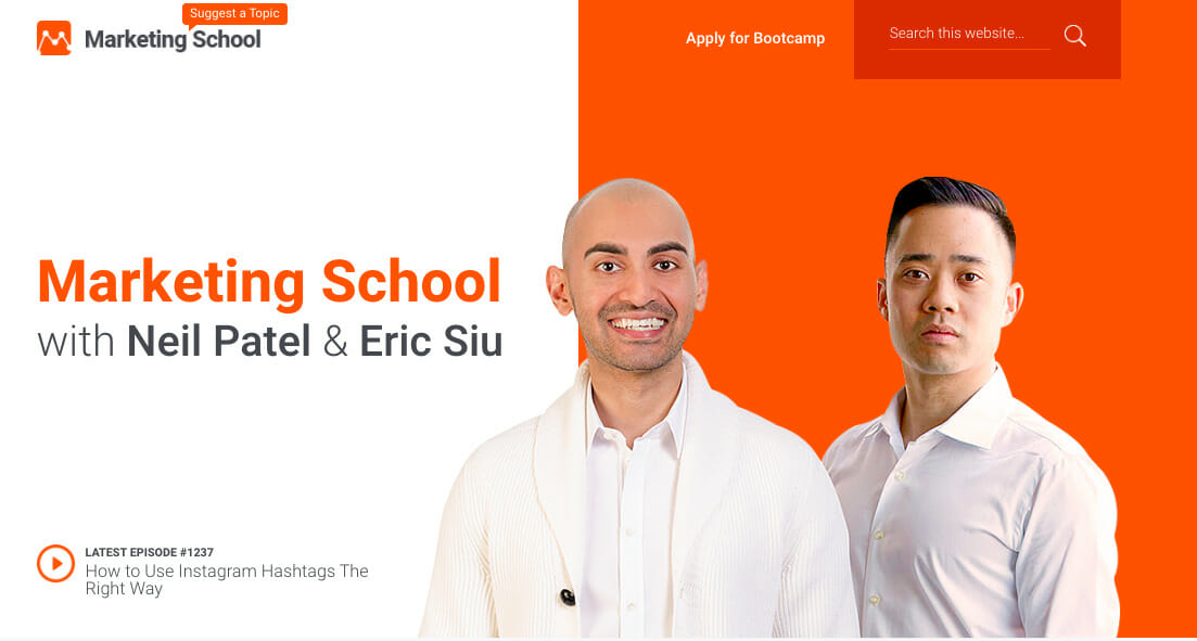 Marketing School podcast home page
