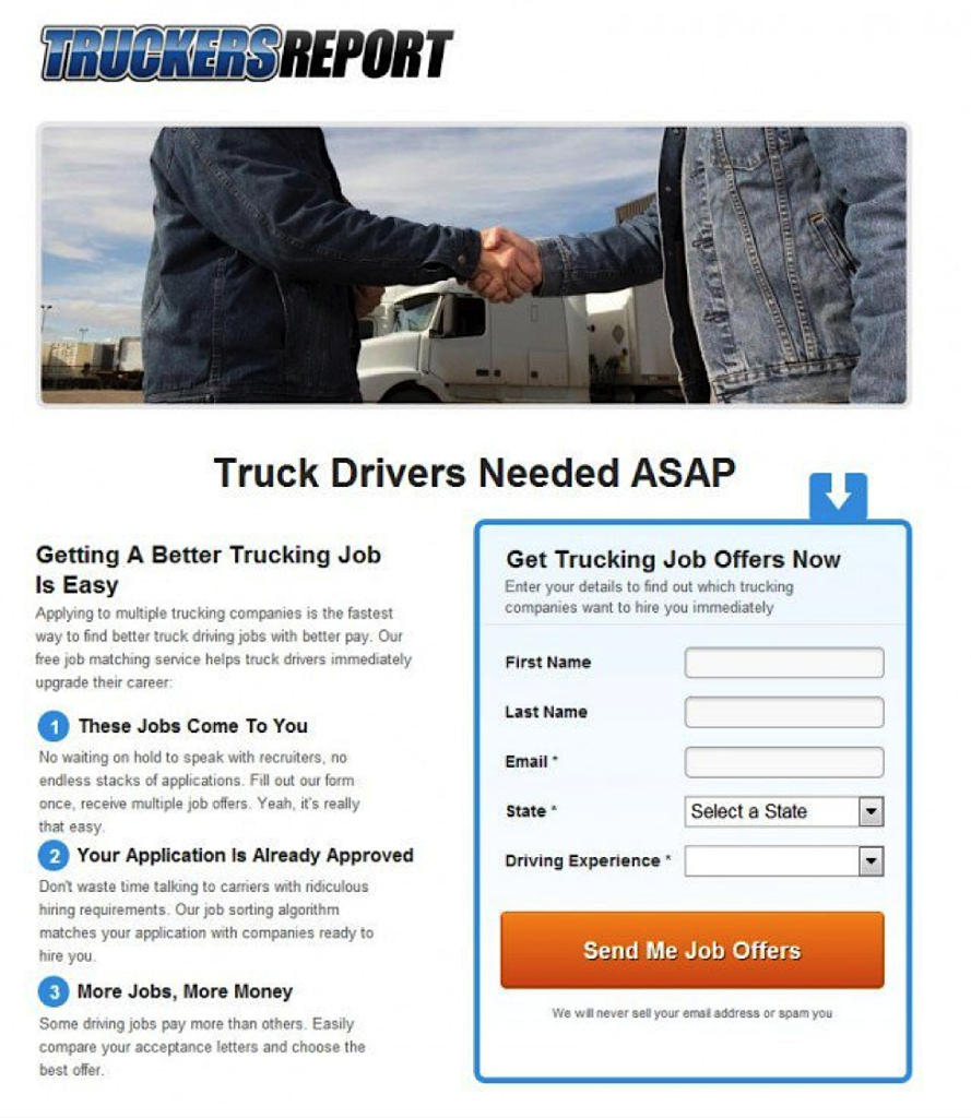 TruckersReport CRO case study example.